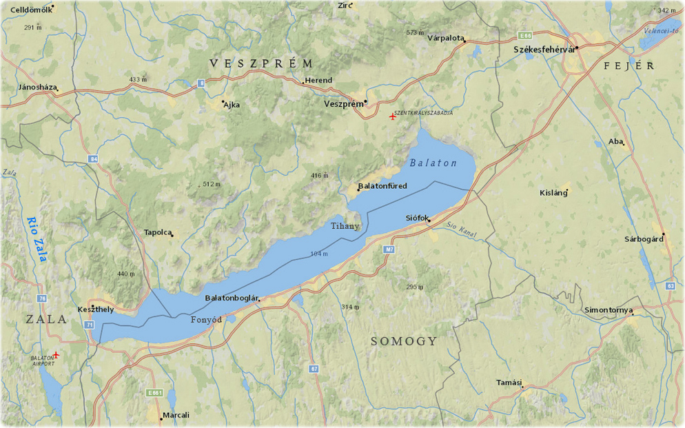 Mapa Lago Balaton
