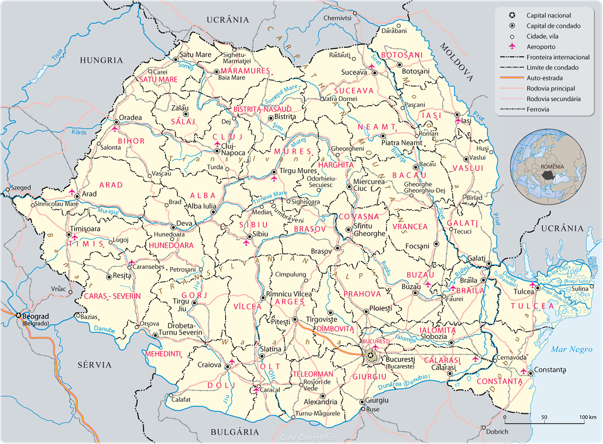 Mapa Romênia