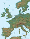 Mapa da Europa Físico