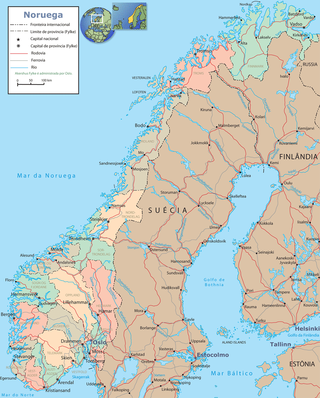 Mapa Noruega