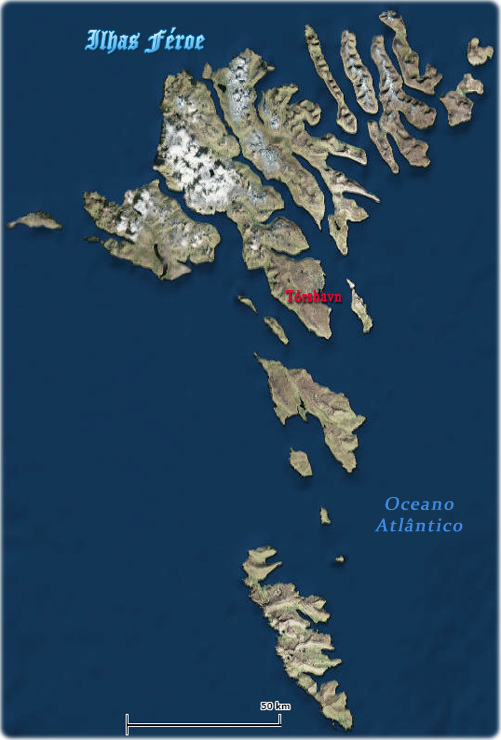 Mapa Ilhas Feroe