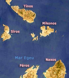 Mikonos mapa