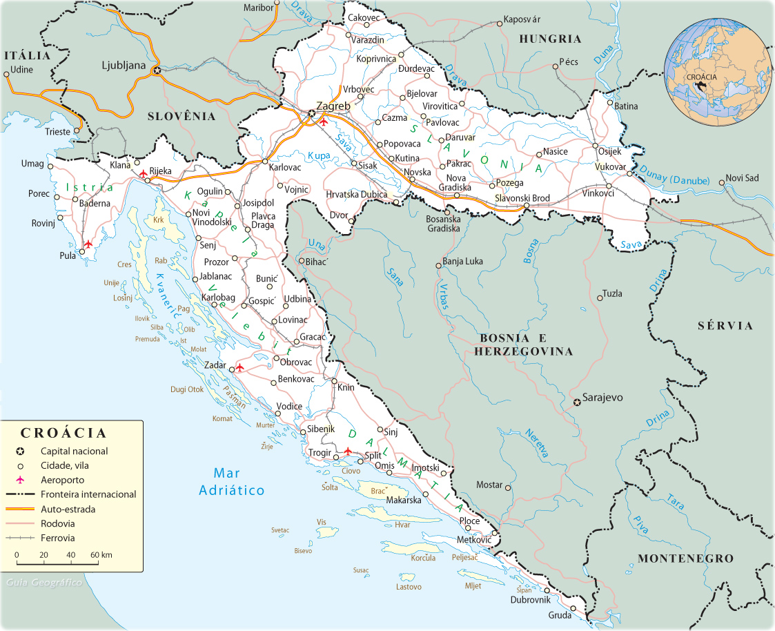 Mapa Croácia