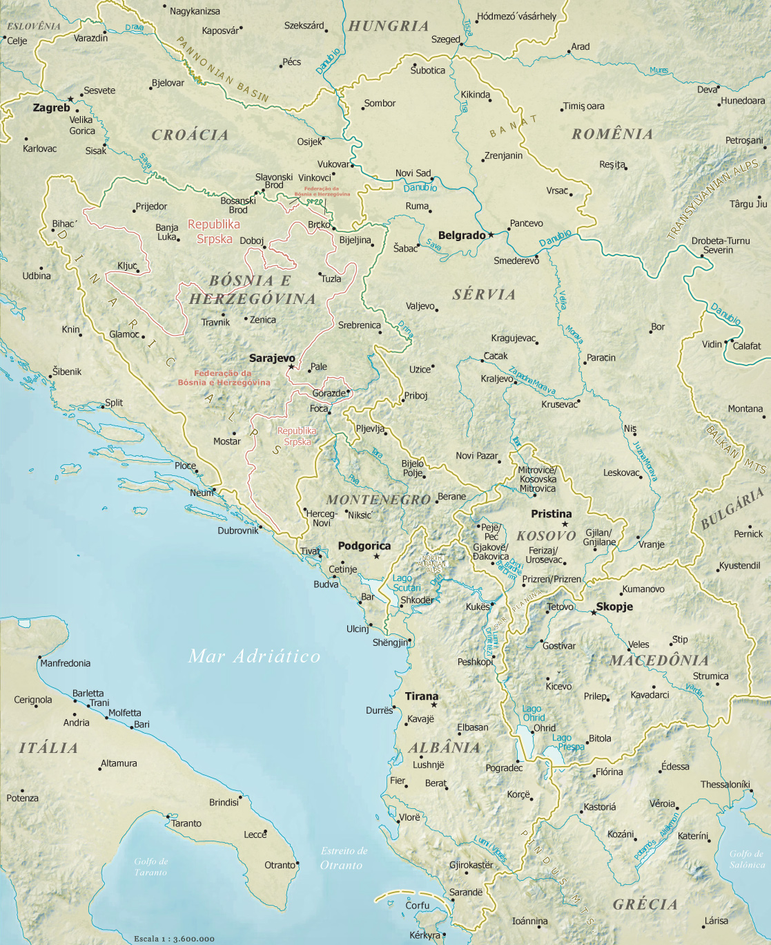 Mapa Bálcãs