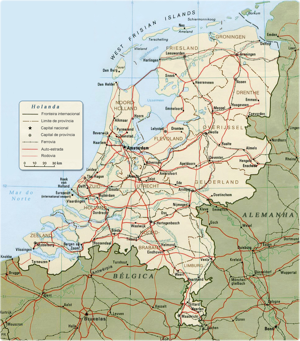 Mapa Holanda