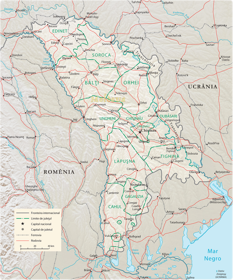 Mapa Moldova politico