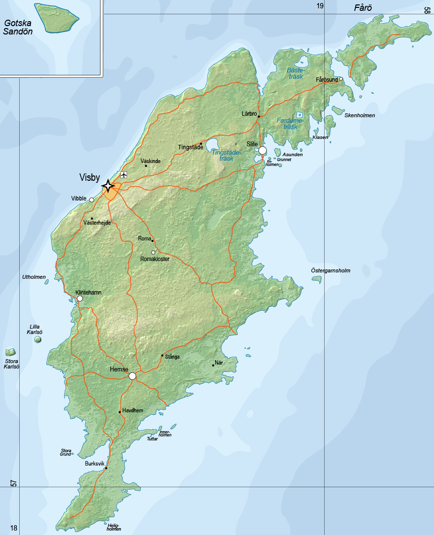 Mapa Gotland